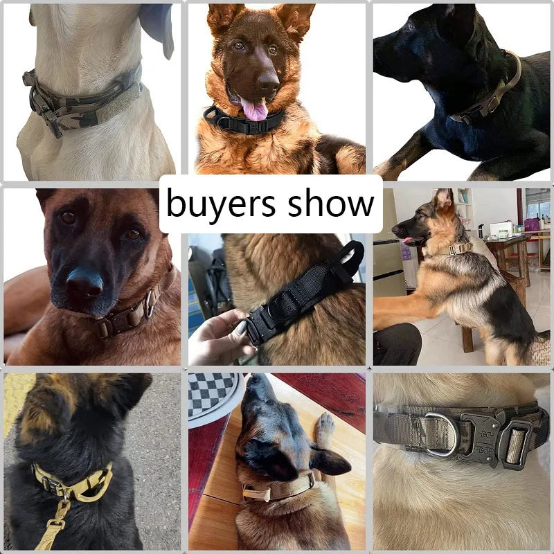 05-Adjustable Nylon Tactical Collar for Medium and Large Dogs