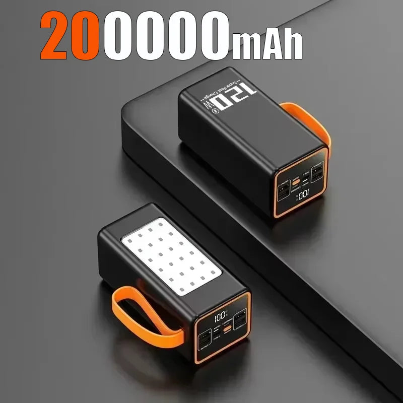 00-aPower Bank Outdoor Alta Capacità 120W - Ricarica Rapida Solare LED