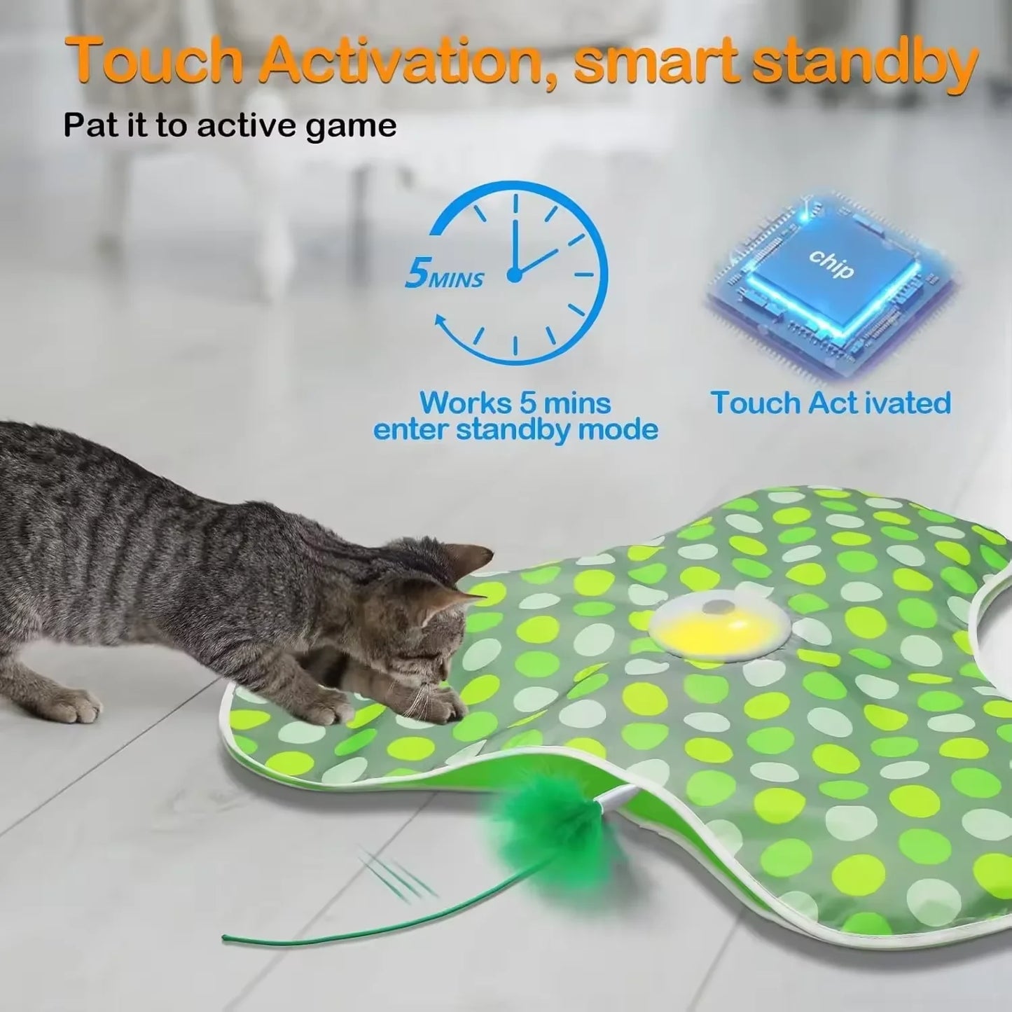 04-Interactive Cat Toy with Mouse and Moving Feathers