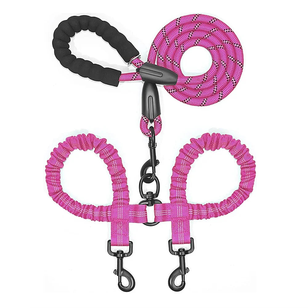06-2 in 1 Double Elastic Leash – Anti-tangle 120 cm