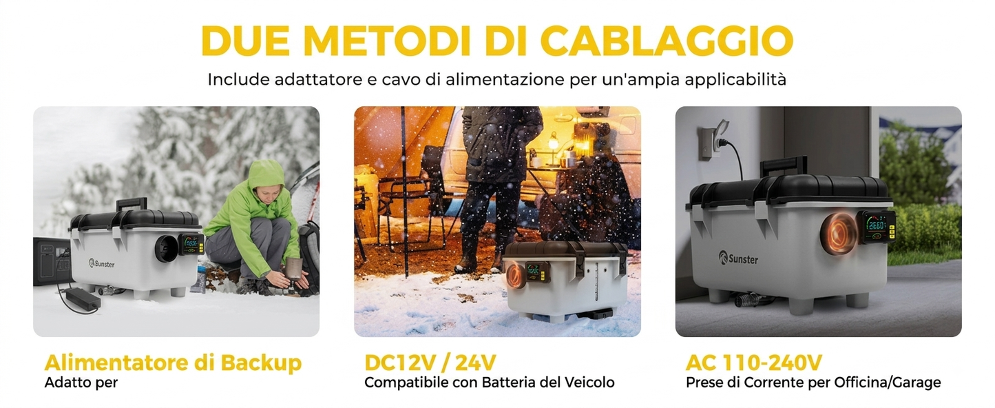 0-Riscaldatore a Gasolio Silenzioso 8KW con Telecomando e Temperatura Costante.(12V/24V/230V)