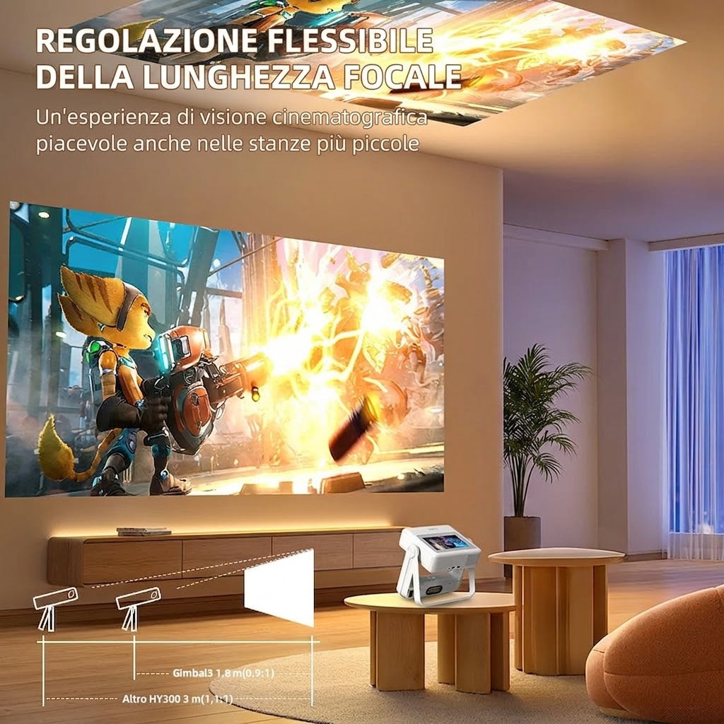 0-Proiettore Smart XBJ A5 Pro 4K WiFi 6 Touchscreen 1080P