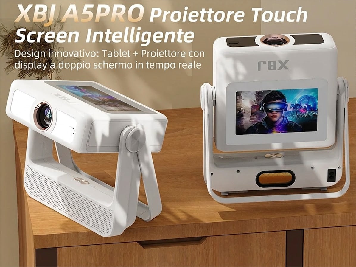 0-Proiettore Smart XBJ A5 Pro 4K WiFi 6 Touchscreen 1080P