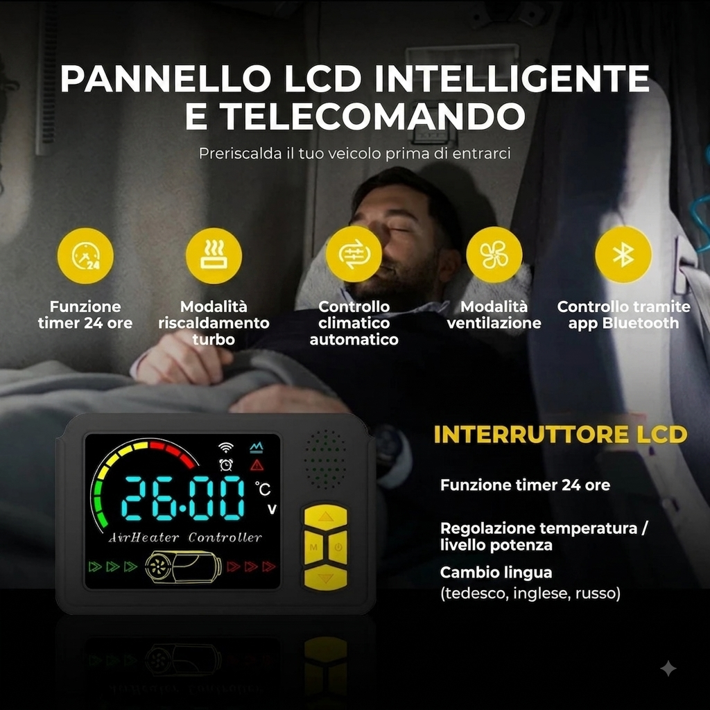 0-Riscaldatore a Gasolio Silenzioso 8KW con Telecomando e Temperatura Costante.(12V/24V/230V)