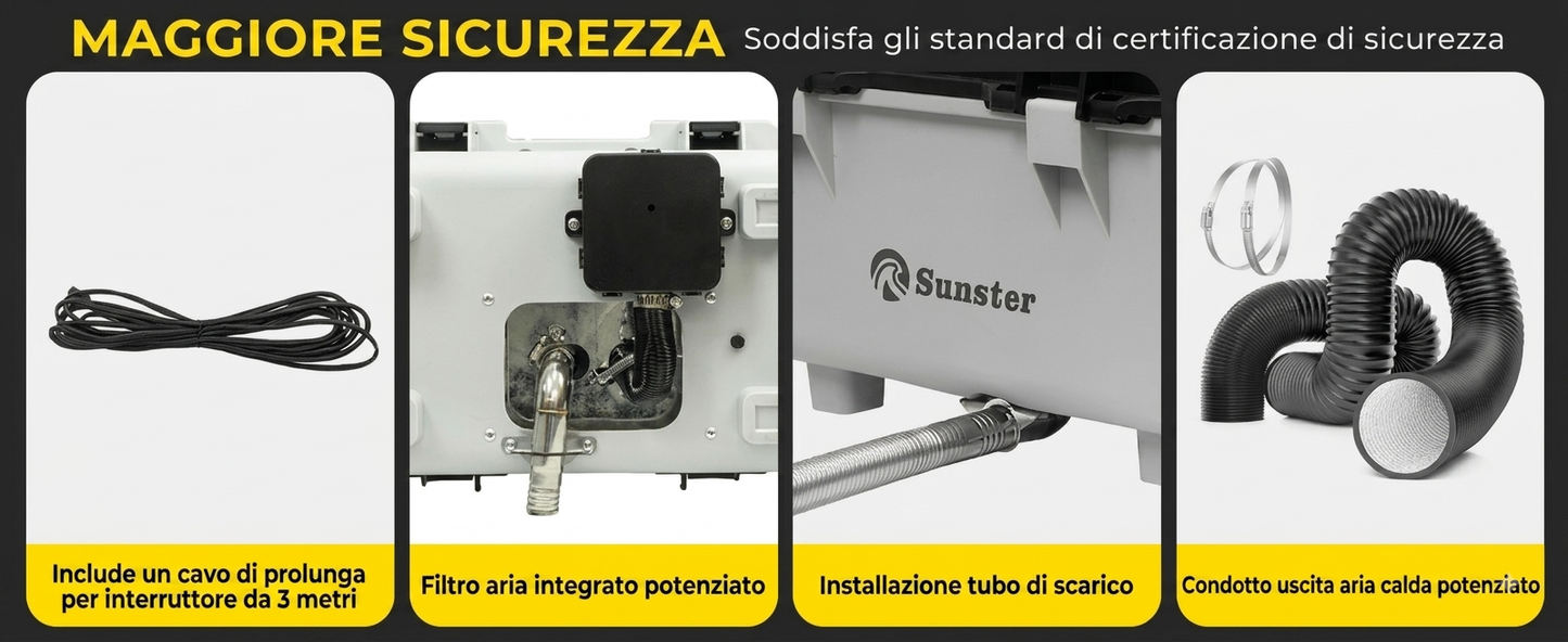 0-Riscaldatore a Gasolio Silenzioso 8KW con Telecomando e Temperatura Costante.(12V/24V/230V)